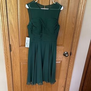 Azazie Forest Green Midi Dress